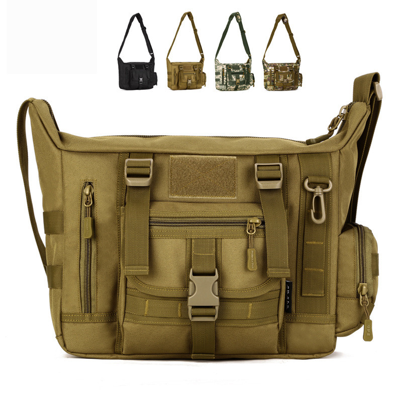 Rucksack Military Style - 14 インチのラップトップショルダーバッグ男性スポーツバッグ男軍事戦術シングルバックパックメンズ A4 ドキュメントモールメッセンジャークロスボディバッグ