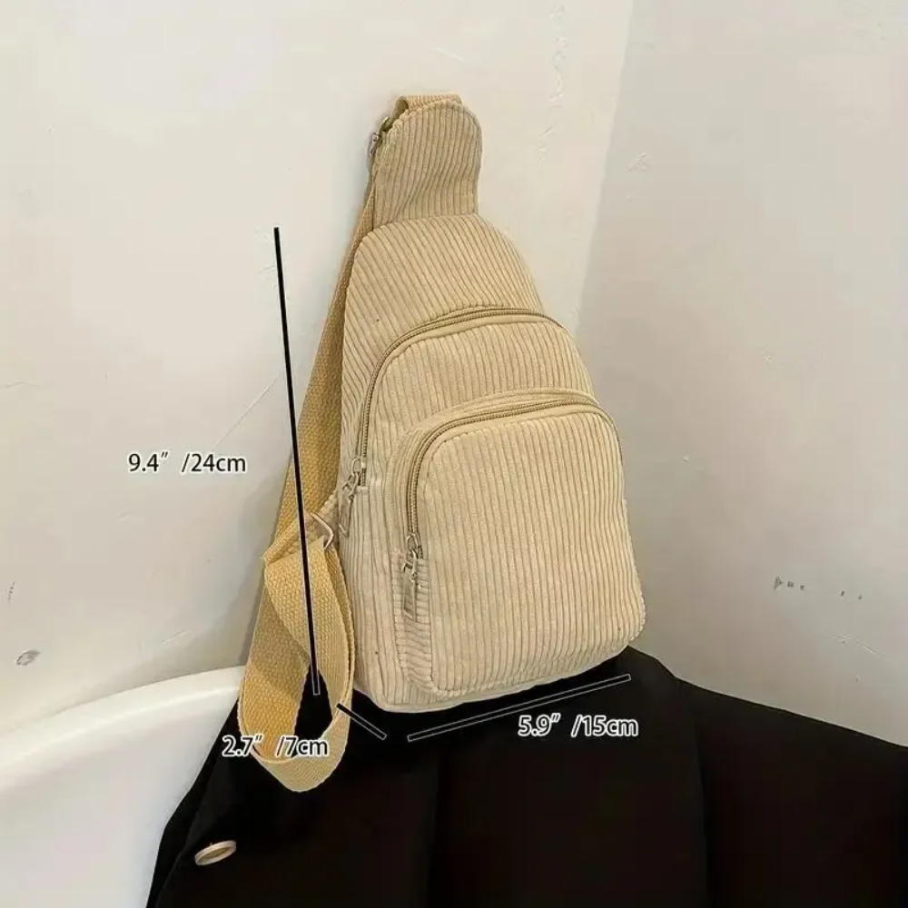 ヴィンテージコーデュロイクロスボディバッグレトロチェストスリ - Sling Backpack Shoulder のレビューと価格