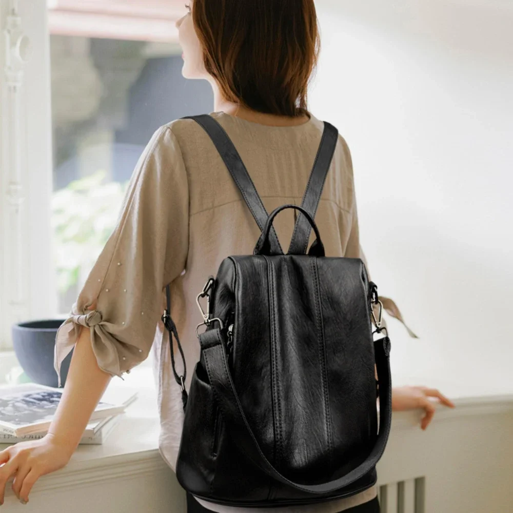 女性用新型盗難防止ノートパソコンバックパック、高品質ソフトレ - Travel Backpack Anti Theft のレビューと価格